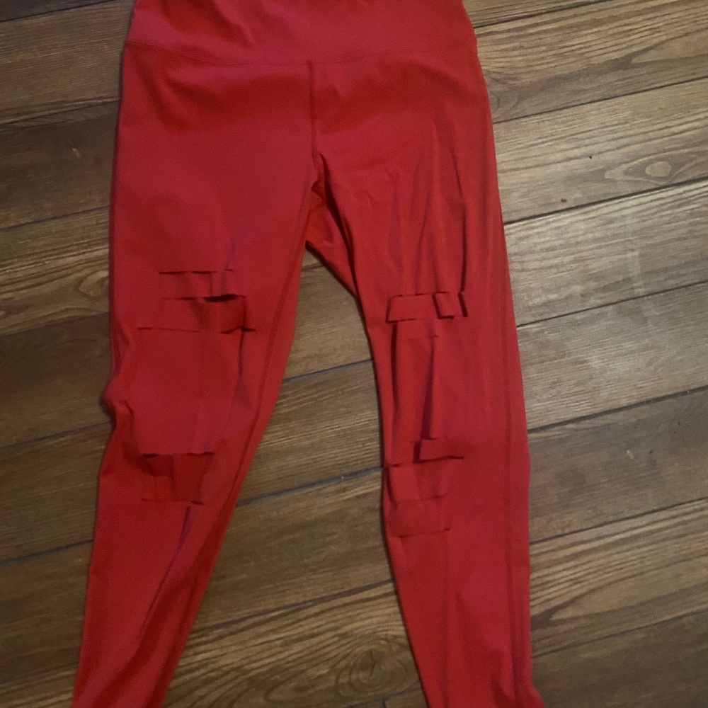 Zyia red slash leggings